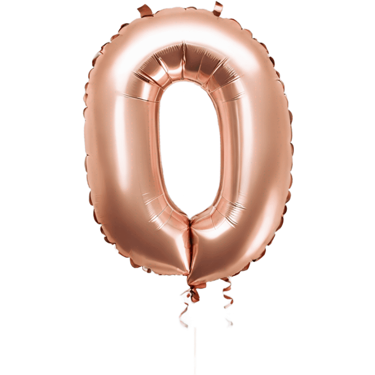 Rose gold number 0 balloon emoji