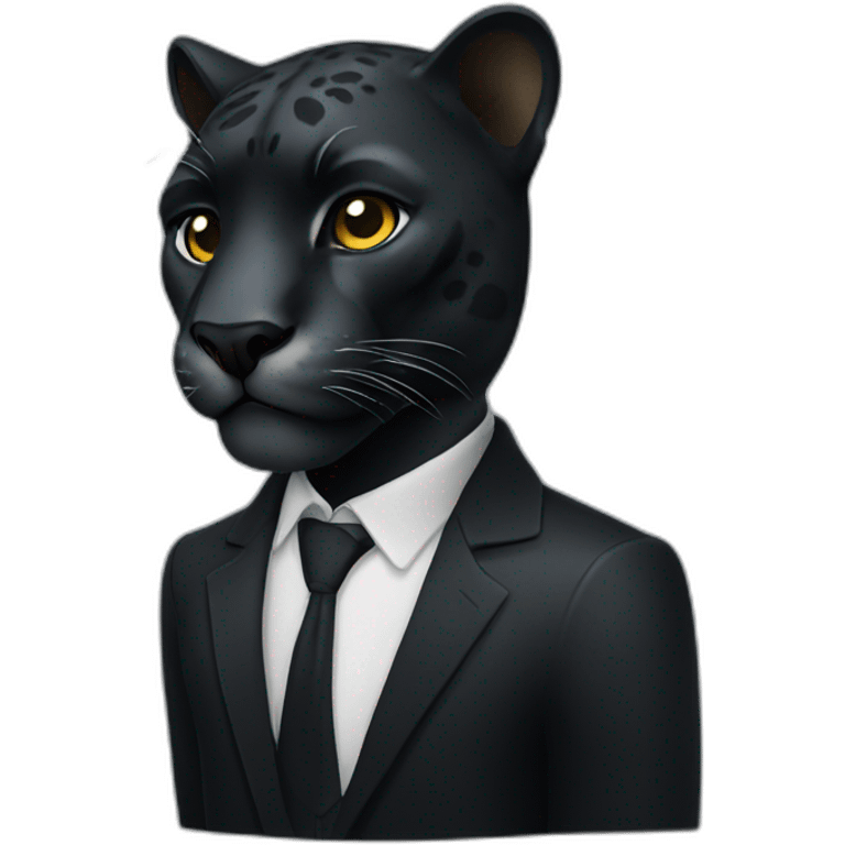 panther with glass and black suit emoji