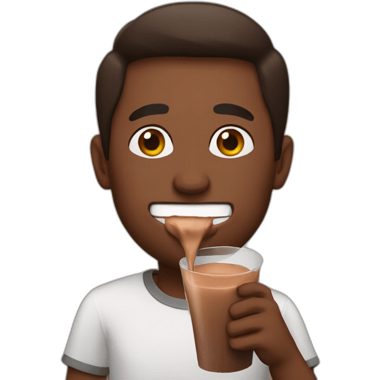 Man drinking chocolate milk emoji