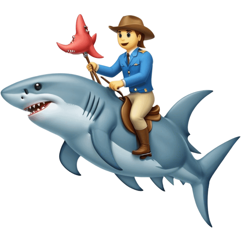 Shark is riding a  horse emoji