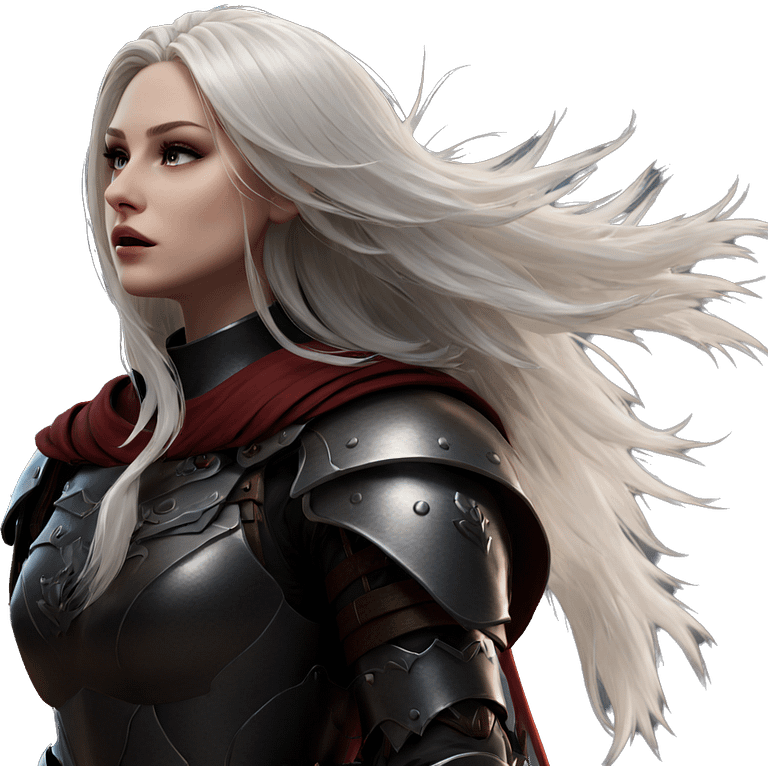 white-haired girl in armor emoji