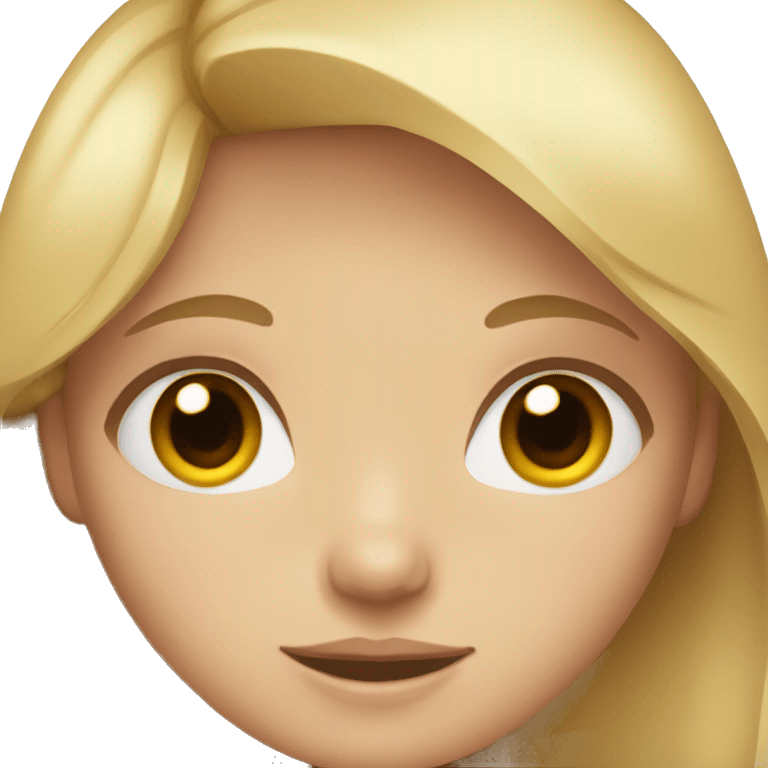 girl with light brown blond hair and blue eyes emoji