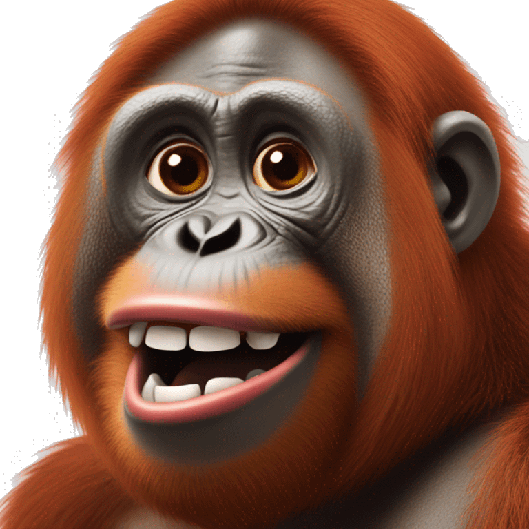 orangutan with lipstick smile emoji