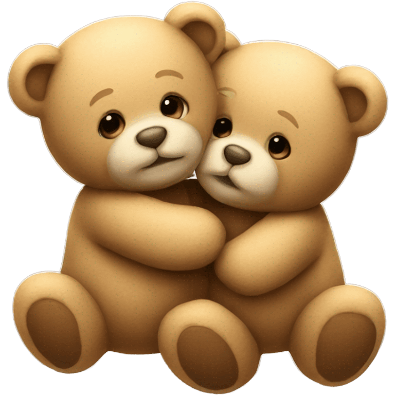 Teddy bears hugging and kissing emoji