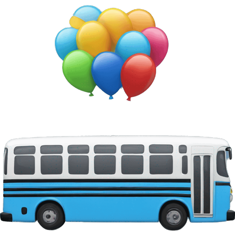 Bus bleu avec ballon  emoji