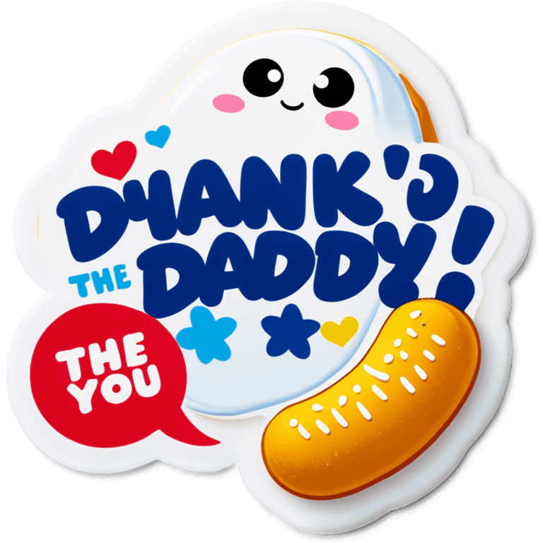 The caption saying thank you daddy the picture a Twinkie with white icing all over it emoji