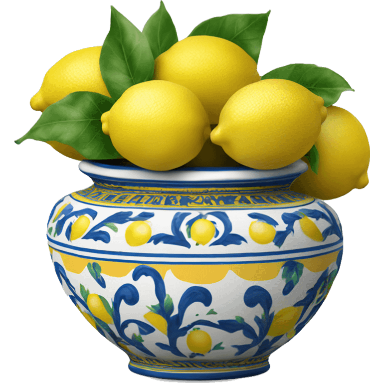 Deruta vase with lemons emoji