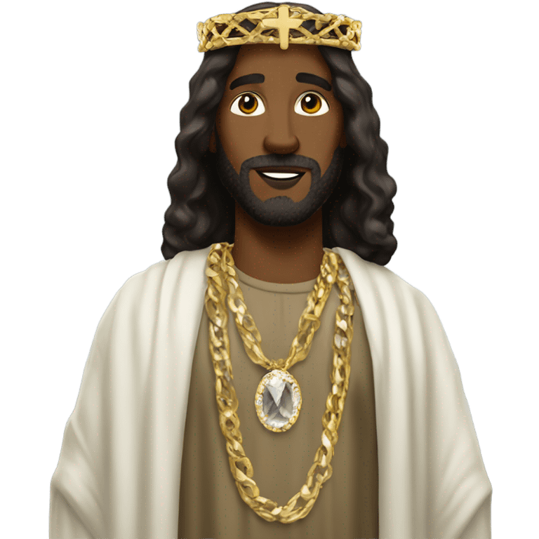 Black Jesus with some bling on emoji