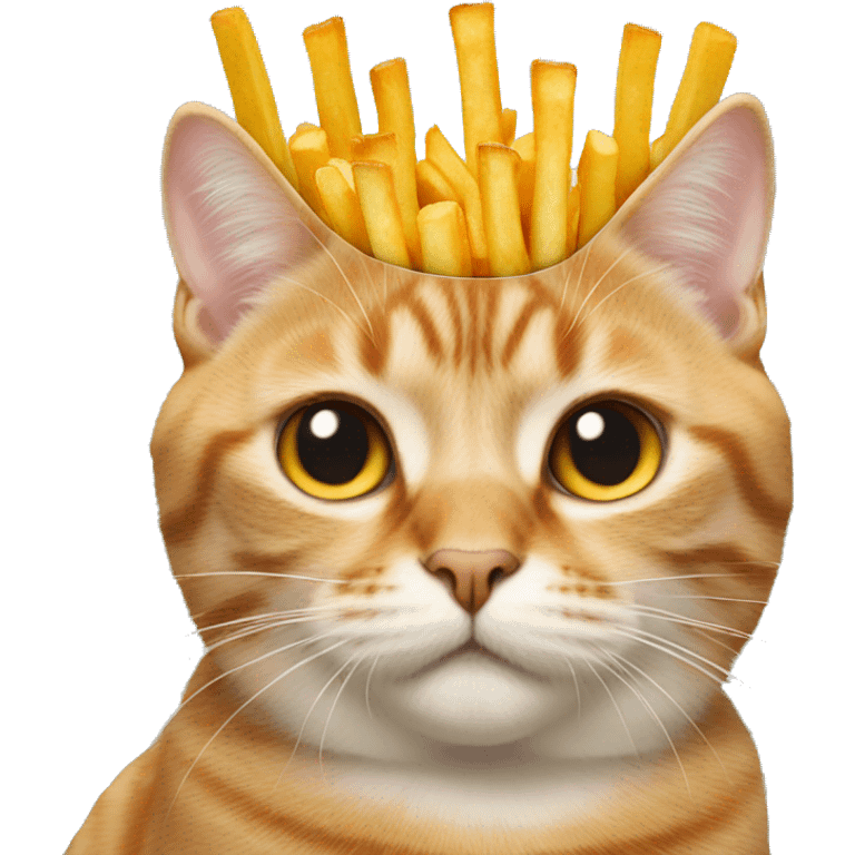 Cat with a french fries crown emoji