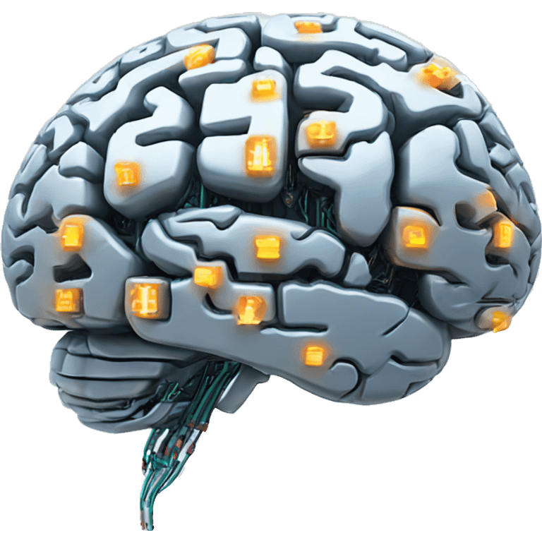 Cyborg brain with circuitry emoji