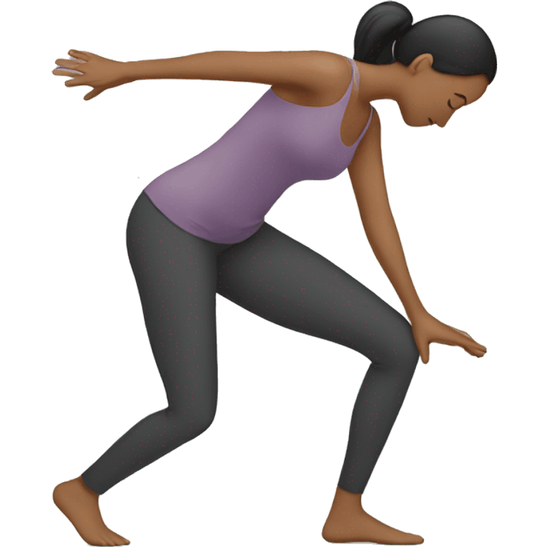 Woman bending down with legs straight emoji