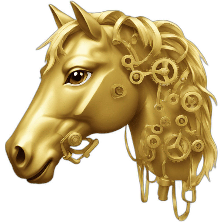 Mechanical golden  horse emoji