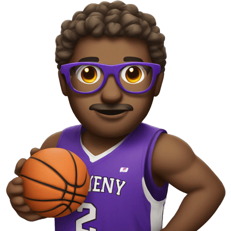 a basketball wearing purple glasses emoji