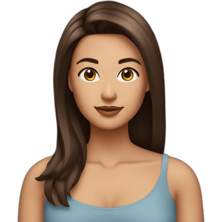 Mélissa brunette cheveux lisse en carré emoji