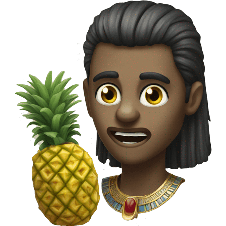 Ancient Egyptian vampire eating a pineapple  emoji