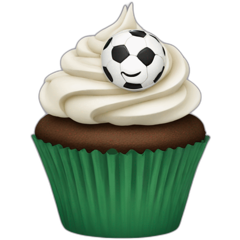 Happy soccer cupcake emoji