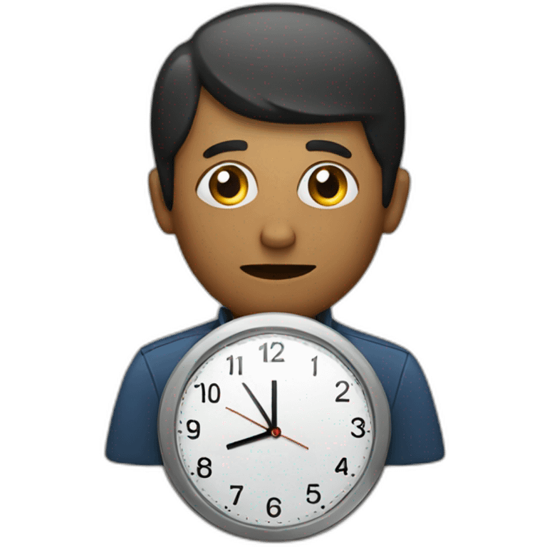 a man watching our clock emoji