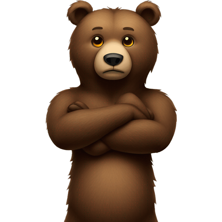 bear arm crossed in shape of an x emoji