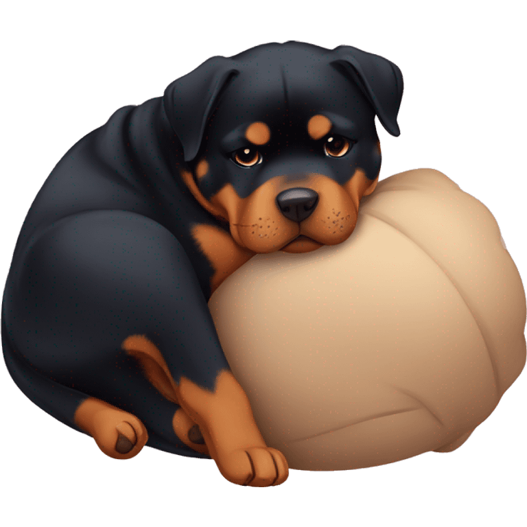 rottweiler sleeping belly up emoji