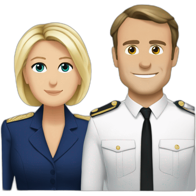 Marine le Pen et Emmanuel Macron emoji