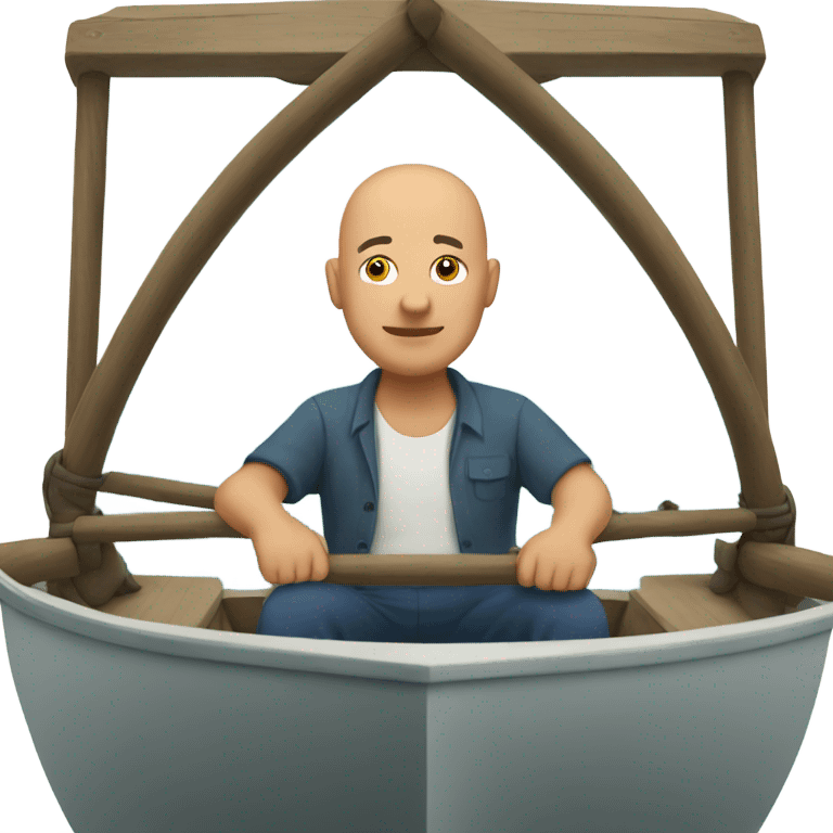 Bald man on a boat emoji