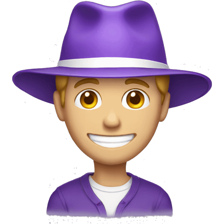 purple hat white guy smiling emoji