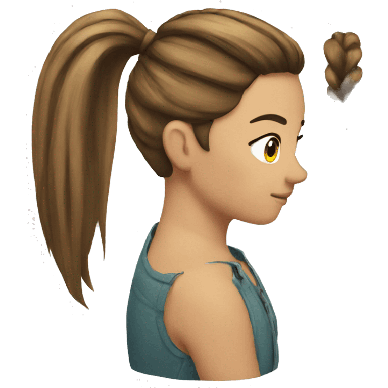 ponytail emoji