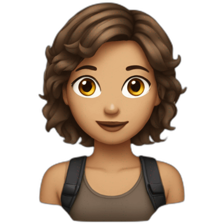 brown hair girl dj emoji