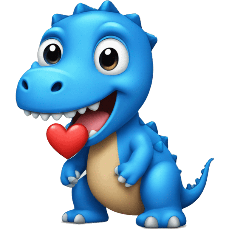  blue dinosaur with a heart emoji