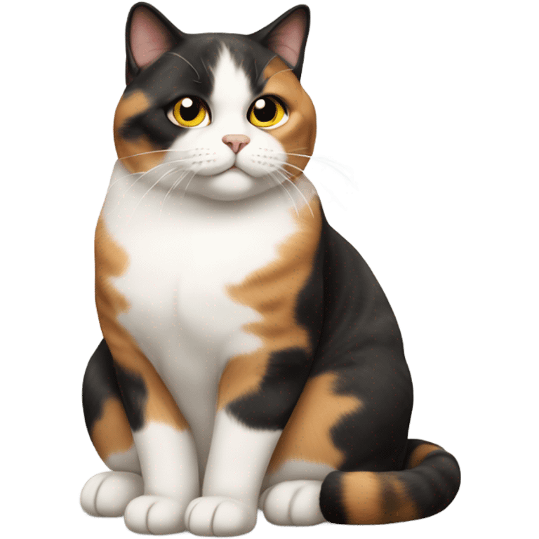 Realistic fat calico cat emoji