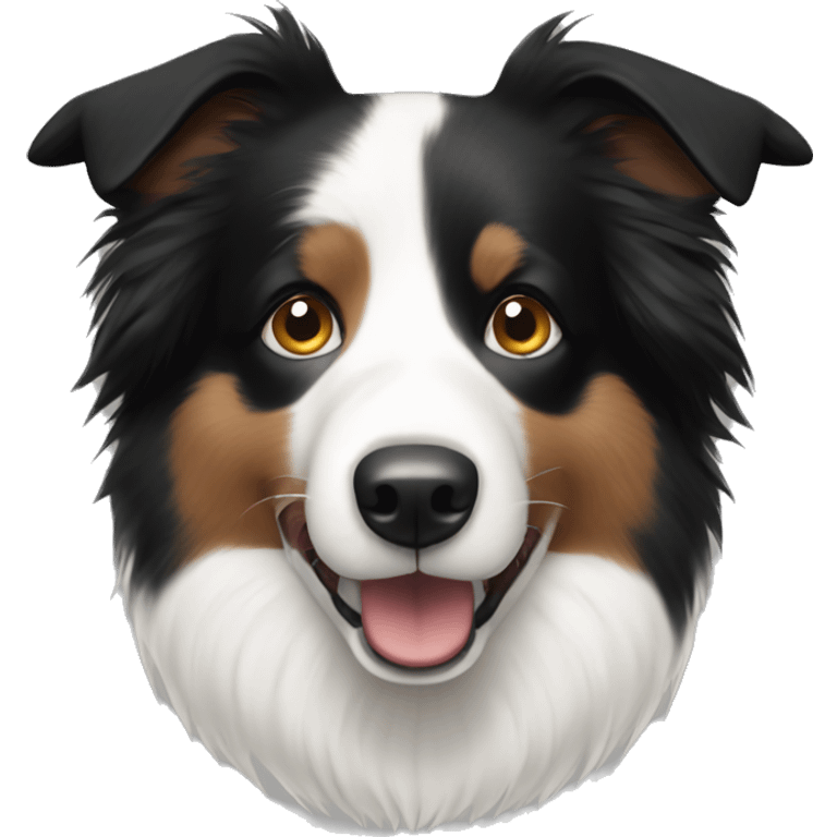 Bordercollie white brown and black face  emoji