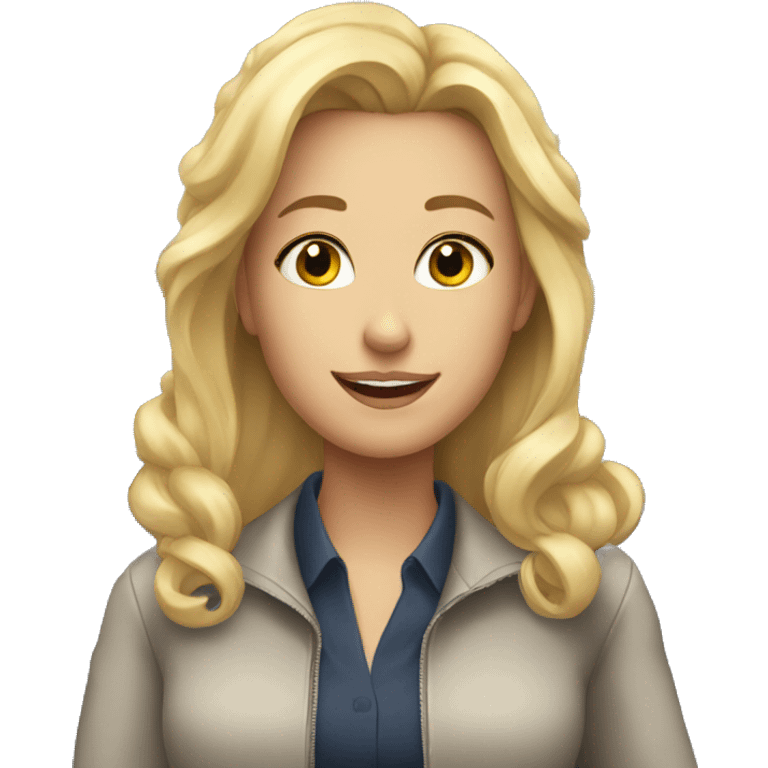 Woman with blonde hair getting on a plane emoji