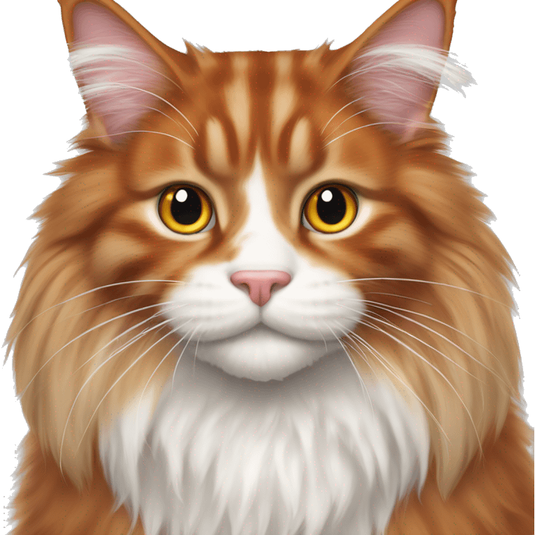 red Maine Coon with white fur on its paws emoji