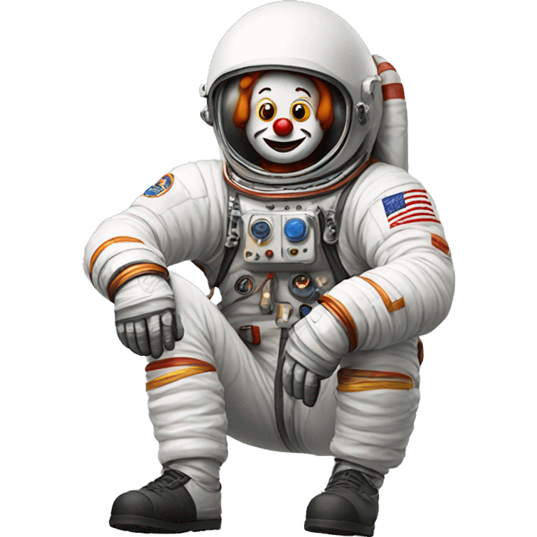 Astronaut clown with cigar emoji