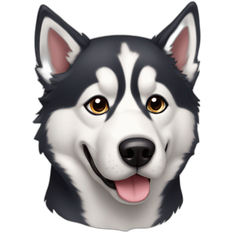 Chien husky, croisé border coller emoji