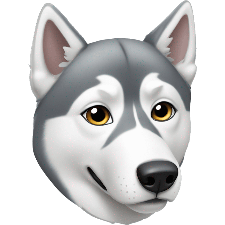 Grey Siberian husky  emoji