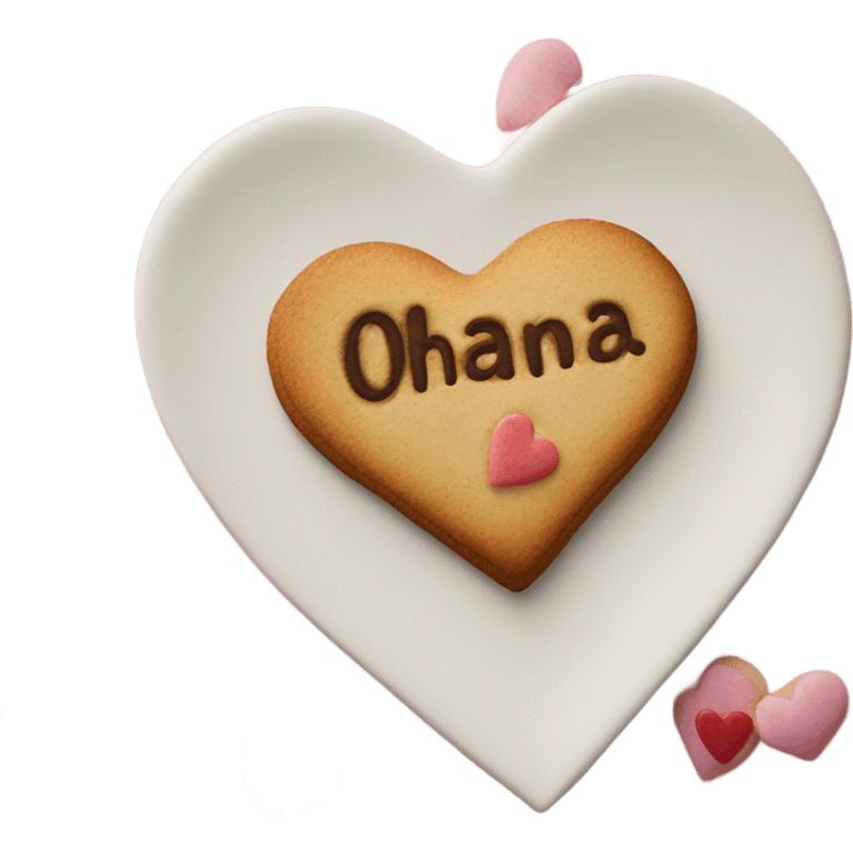 Cookie heart with ohana emoji