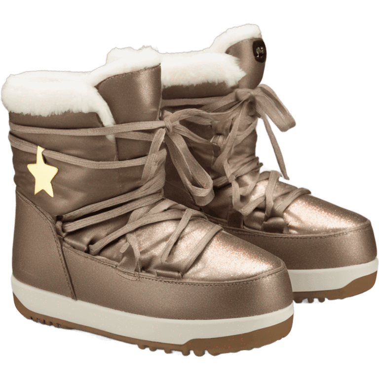 Moon Boots mit Glitzer in soft brown emoji