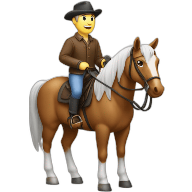 Homme en caleçon sur un cheval emoji