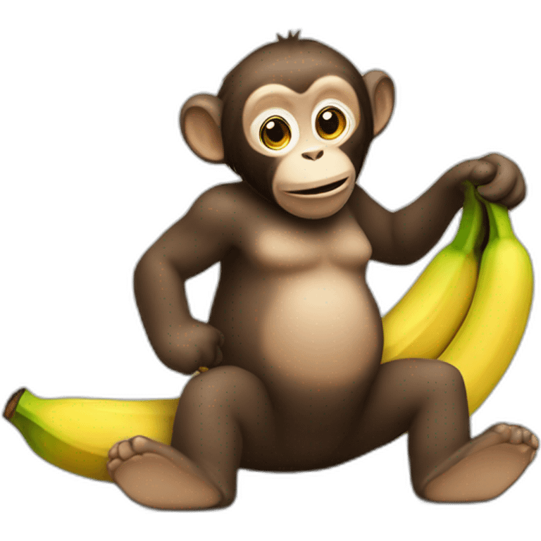 Un singe avec une banane emoji