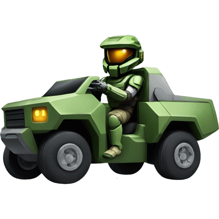 Master chief driving a cyber truck  emoji