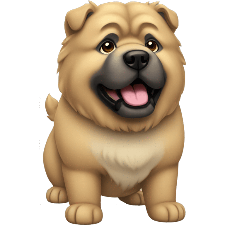 Beige grey chow-chow black muzzle emoji