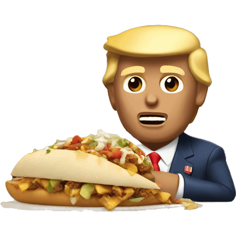 Donald Trump eating at a chipotle restaurant emoji