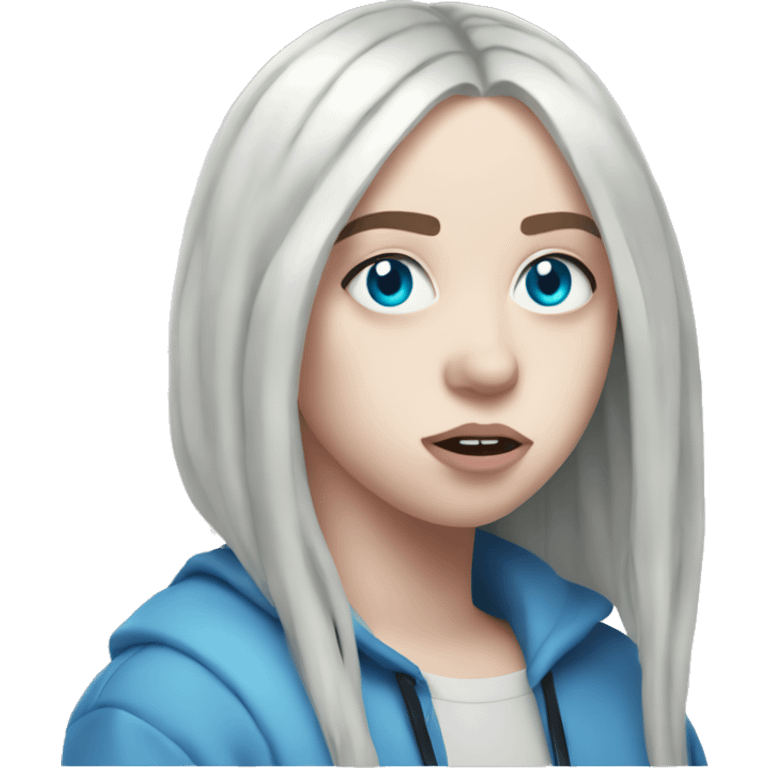 billie eilish with blue eyes emoji