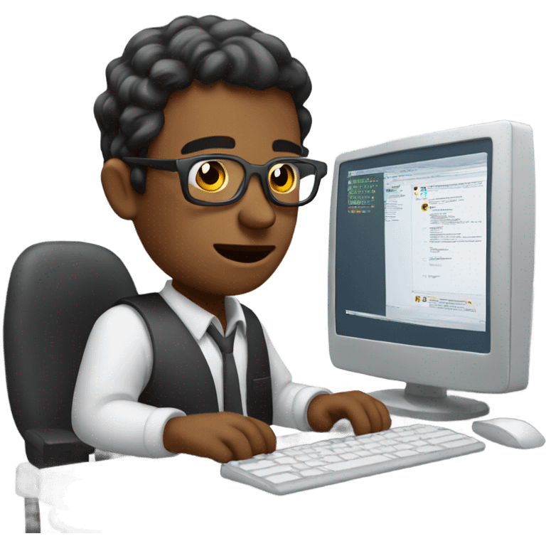 man working on computer emoji