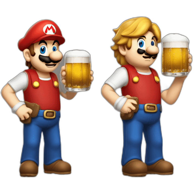 Mario sur le dos d'harry Potter qui a une bière dans une main emoji