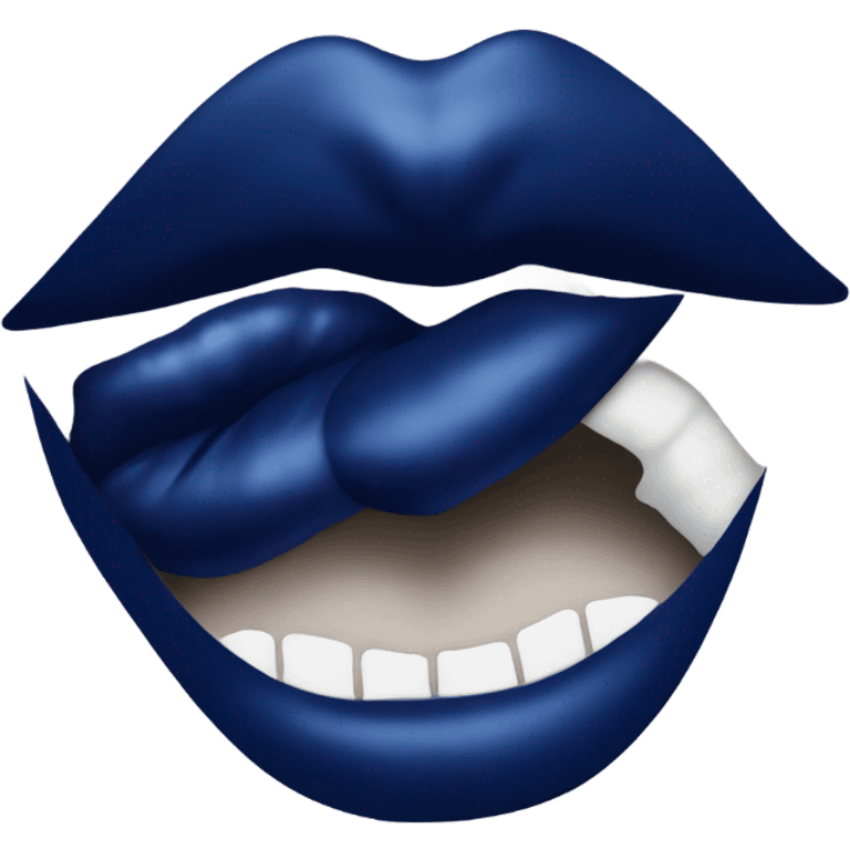 Navy blue kiss emoji