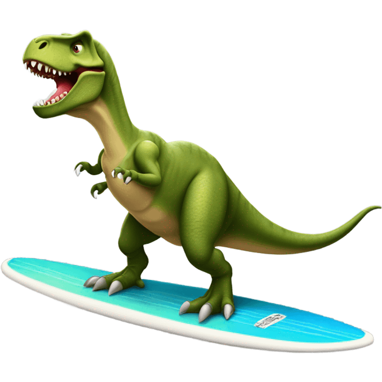 Trex on surfboard emoji