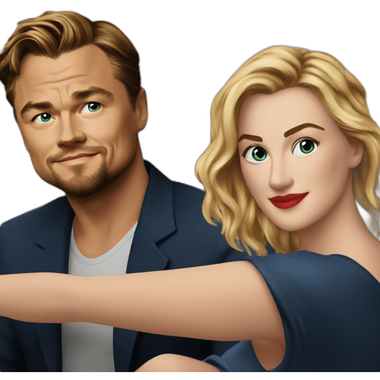 Leonardo Dicaprio with Keyt Winslet emoji