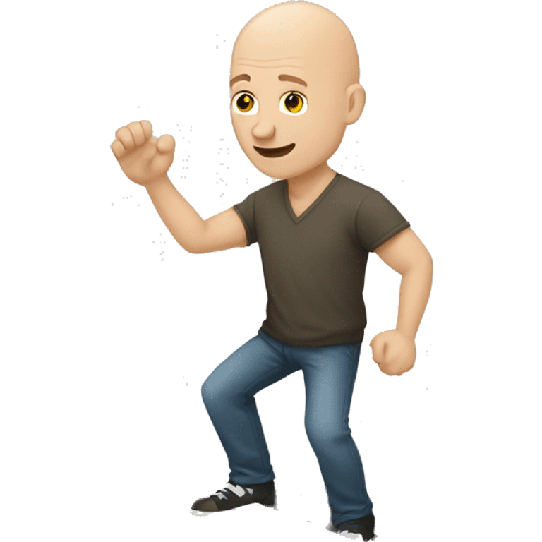 Bald Caucasian man playing cornhole emoji